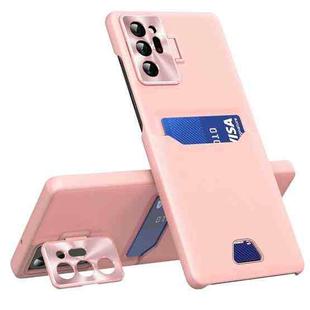 For Samsung Galaxy Note20 Ultra Pure Color Invisible Lens Holder Phone Case(Pink)