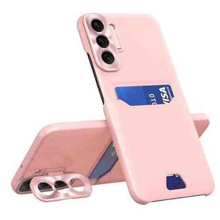 For Samsung Galaxy S22+ 5G Pure Color Invisible Lens Holder Phone Case(Pink)