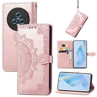 For Honor Magic5 Mandala Flower Embossed Leather Phone Case(Rose Gold)