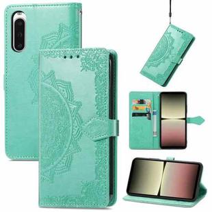 For Sony Xperia 10 IV Mandala Flower Embossed Leather Phone Case(Green)