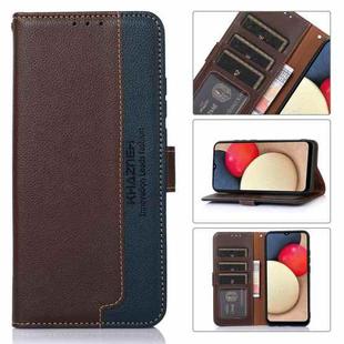 For Motorola Edge 40 Neo KHAZNEH Litchi Texture Leather RFID Phone Case(Brown)