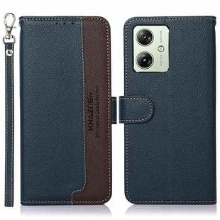 For Motorola Moto G64 5G KHAZNEH Litchi Texture Leather RFID Phone Case(Blue)