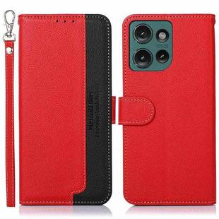 For Motorola Edge 50 KHAZNEH Litchi Texture Leather RFID Phone Case(Red)