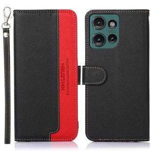 For Motorola Edge 50 Neo KHAZNEH Litchi Texture Leather RFID Phone Case(Black)