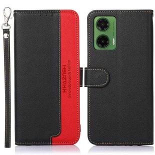 For Motorola Moto G35 5G KHAZNEH Litchi Texture Leather RFID Phone Case(Black)