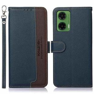 For Motorola Moto G35 5G KHAZNEH Litchi Texture Leather RFID Phone Case(Blue)