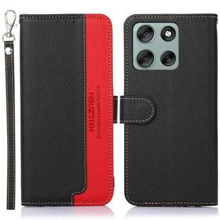 For Motorola Moto G56 5G KHAZNEH Litchi Texture Leather RFID Phone Case(Black)