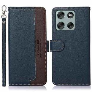 For Motorola Moto G86 5G KHAZNEH Litchi Texture Leather RFID Phone Case(Blue)