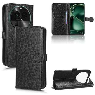 For OPPO Find X6 5G Honeycomb Dot Texture Leather Phone Case(Black)