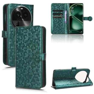 For OPPO Find X6 5G Honeycomb Dot Texture Leather Phone Case(Green)