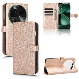 For OPPO Find X6 Pro 5G Honeycomb Dot Texture Leather Phone Case(Gold)