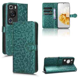 For Huawei P60 / P60 Pro Honeycomb Dot Texture Leather Phone Case(Green)