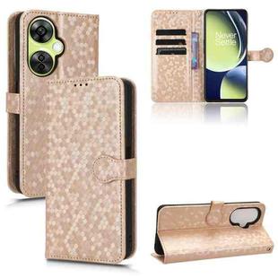 For OnePlus Nord CE 3 Honeycomb Dot Texture Leather Phone Case(Gold)