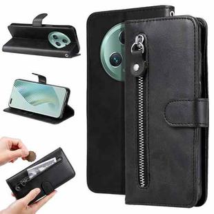 For Honor Magic5 Pro Calf Texture Zipper Leather Phone Case(Black)