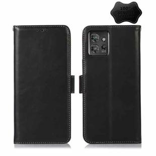 For Motorola ThinkPhone 5G Crazy Horse Top Layer Cowhide Leather Phone Case(Black)