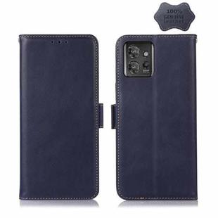 For Motorola ThinkPhone 5G Crazy Horse Top Layer Cowhide Leather Phone Case(Blue)