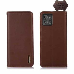 For Motorola ThinkPhone 5G KHAZNEH Nappa Top Layer Cowhide Leather Phone Case(Brown)
