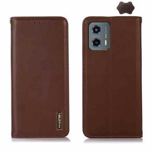 For Motorola Moto G 5G 2023 KHAZNEH Nappa Top Layer Cowhide Leather Phone Case(Brown)
