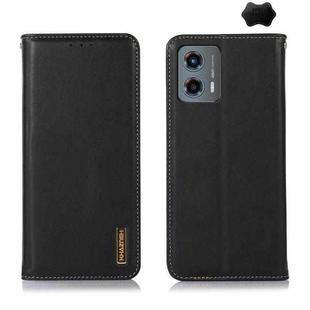 For Motorola Moto G 5G 2023 KHAZNEH Nappa Top Layer Cowhide Leather Phone Case(Black)