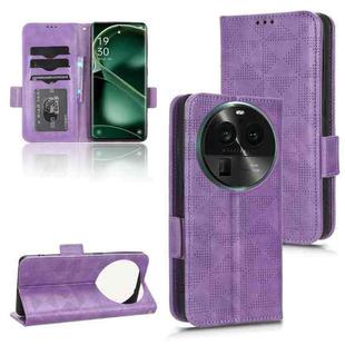 For OPPO Find X6 5G Symmetrical Triangle Leather Phone Case(Purple)