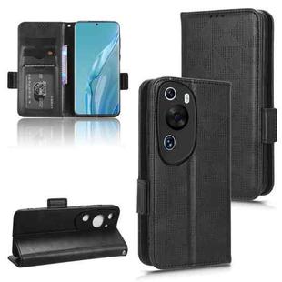 For Huawei P60 Art Symmetrical Triangle Leather Phone Case(Black)