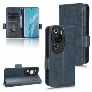 For Huawei P60 Art Symmetrical Triangle Leather Phone Case(Blue)
