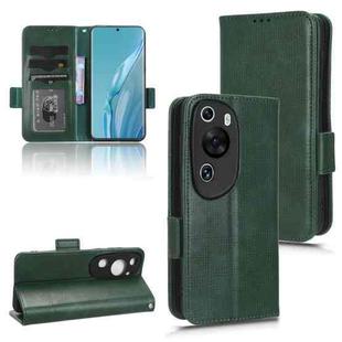 For Huawei P60 Art Symmetrical Triangle Leather Phone Case(Green)