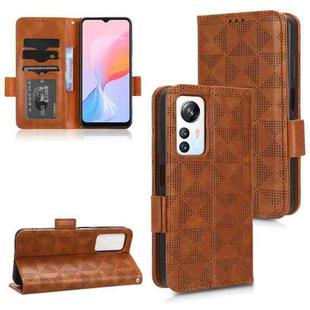 For Blackview A85 Symmetrical Triangle Leather Phone Case(Brown)