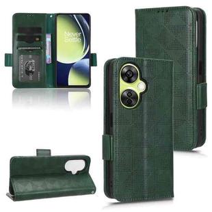 For OnePlus Nord CE 3 Symmetrical Triangle Leather Phone Case(Green)