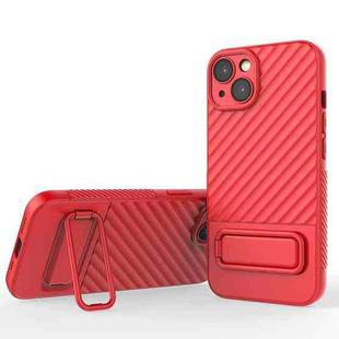 For iPhone 13 Wavy Texture TPU Phone Case with Lens Film(Red)