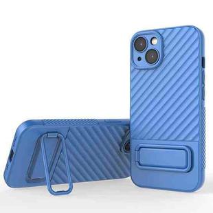 For iPhone 13 Wavy Texture TPU Phone Case with Lens Film(Blue)