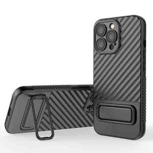 For iPhone 13 Pro Wavy Texture TPU Phone Case with Lens Film(Black)