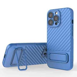 For iPhone 13 Pro Wavy Texture TPU Phone Case with Lens Film(Blue)