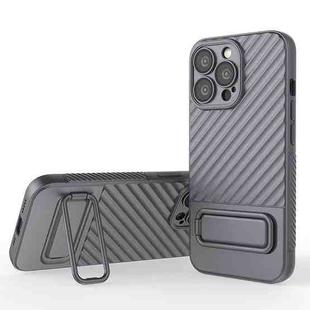 For iPhone 13 Pro Wavy Texture TPU Phone Case with Lens Film(Grey)