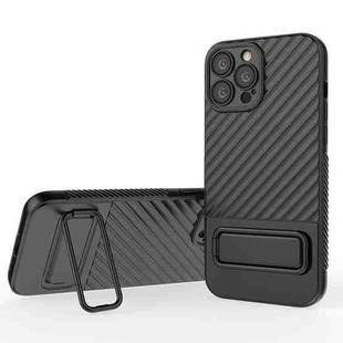 For iPhone 13 Pro Max Wavy Texture TPU Phone Case with Lens Film(Black)