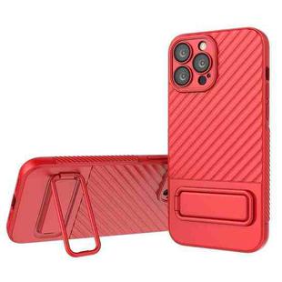For iPhone 13 Pro Max Wavy Texture TPU Phone Case with Lens Film(Red)