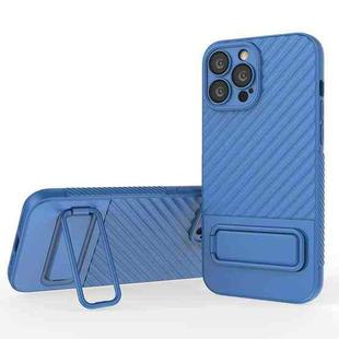 For iPhone 13 Pro Max Wavy Texture TPU Phone Case with Lens Film(Blue)