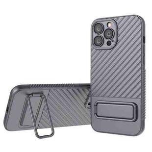 For iPhone 13 Pro Max Wavy Texture TPU Phone Case with Lens Film(Grey)