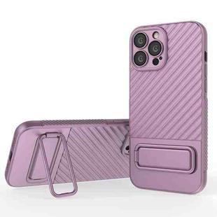 For iPhone 13 Pro Max Wavy Texture TPU Phone Case with Lens Film(Purple)