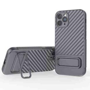 For iPhone 11 Pro Wavy Texture TPU Phone Case with Lens Film(Grey)
