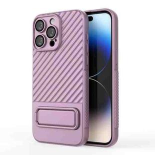 For iPhone 15 Pro Max Wavy Texture TPU Phone Case with Lens Film(Purple)