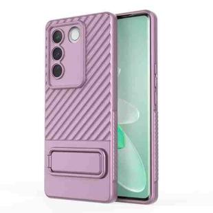 For vivo S16 Pro 5G Wavy Texture TPU Phone Case with Lens Film(Purple)