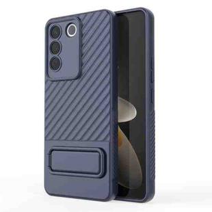 For vivo S16e Wavy Texture TPU Phone Case with Lens Film(Royal Blue)