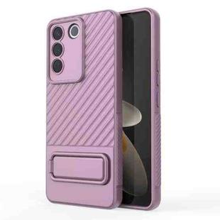 For vivo S16e Wavy Texture TPU Phone Case with Lens Film(Purple)