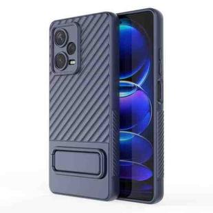 For Xiaomi Redmi Note 12 Pro+ Global Wavy Texture TPU Phone Case with Lens Film(Royal Blue)
