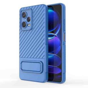 For Xiaomi Redmi Note 12 Pro 5G Global Wavy Texture TPU Phone Case with Lens Film(Blue)