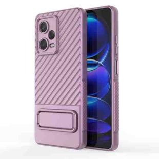 For Xiaomi Redmi Note 12 Pro 5G Global Wavy Texture TPU Phone Case with Lens Film(Purple)