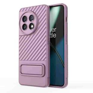 For OnePlus 11 5G Wavy Texture TPU Phone Case with Lens Film(Purple)