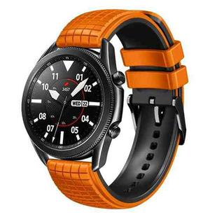 20mm Universal Mesh Two-Tone Silicone Watch Band(Orange Black)