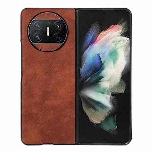 For Huawei Mate X3 Morocco Texture PU Phone Case(Brown)